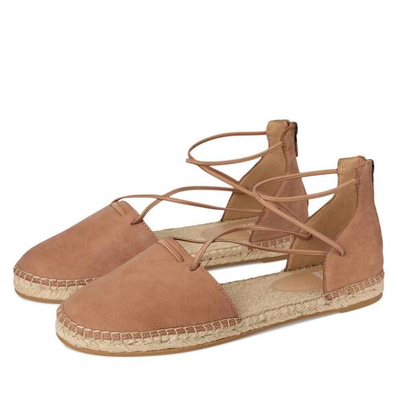 NEW EILEEN FISHER women's nubuck leather espadrille flats in brown